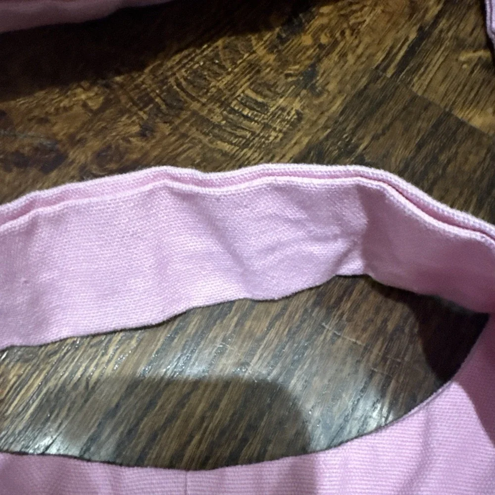 New Wave Supply Pink Jumbo Tote Bag Elephant Wide Straps Cotton Canvas Pockets